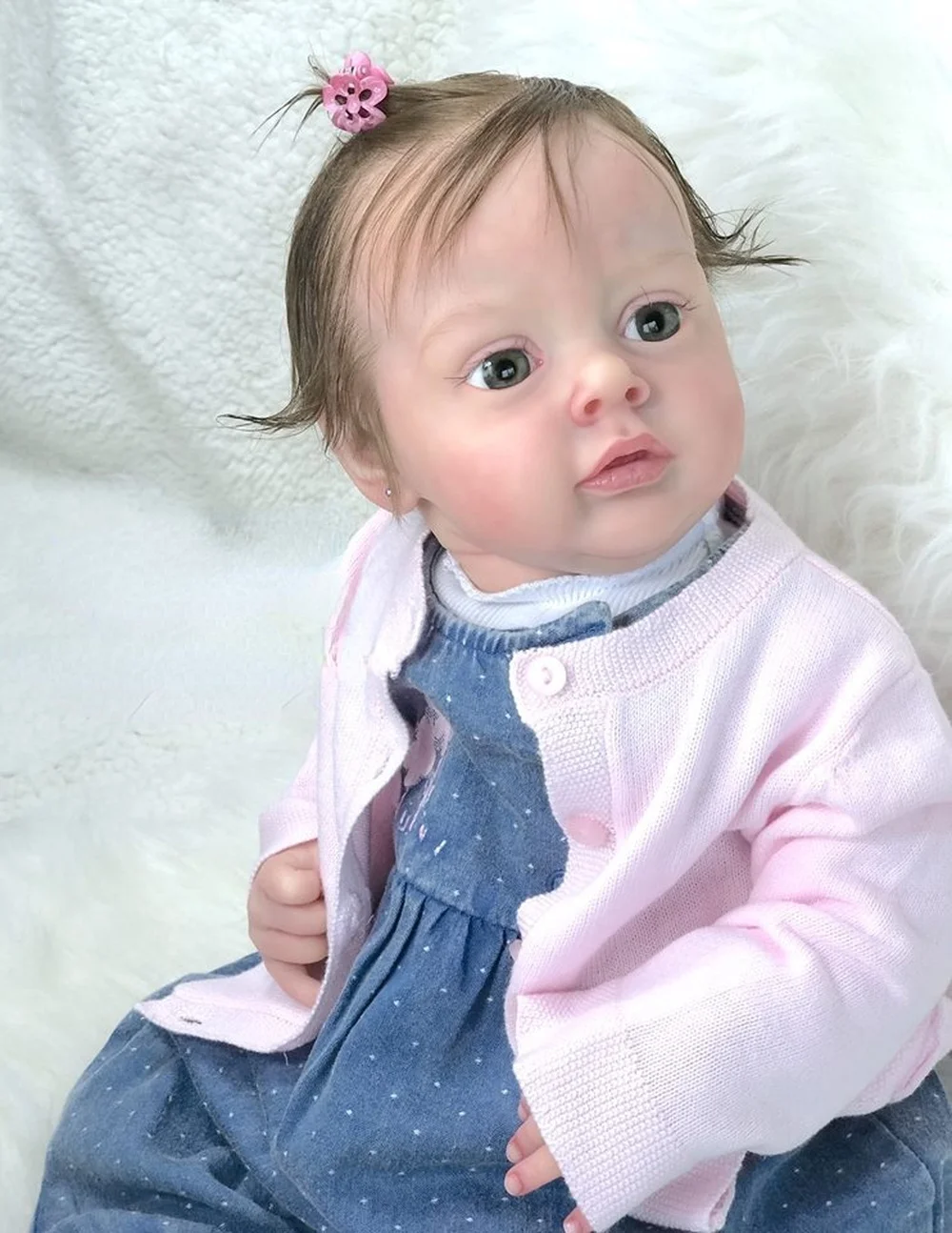 

21inch Reborn Doll Kit Pouplar Chloe Limited Edition Lifelike Soft Touch Unfinished Doll Parts with Body Bebe Reborn Doll Kit