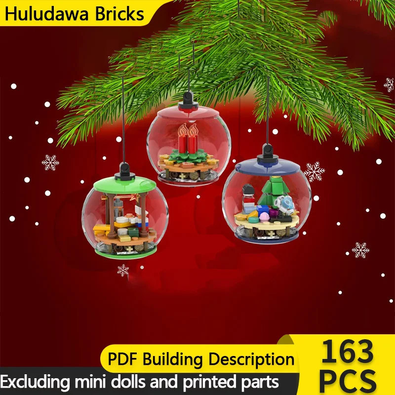 

City Street View Model MOC Building Brick Christmas Baubles Modular Technology Children Holiday Gifts Assemble Toys Suit
