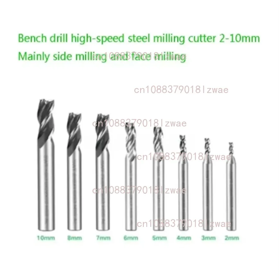 1PC 2-10mm High Speed Steel Carbide End Mill Machine CNC Milling Cutter For Bench Drill Milling Machine