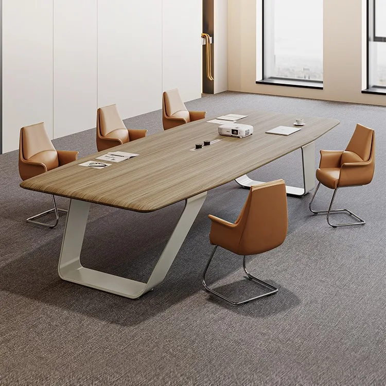 Conference table, simple and modern, bar shaped table, conference room, office, multi person training, negotiation, furniture