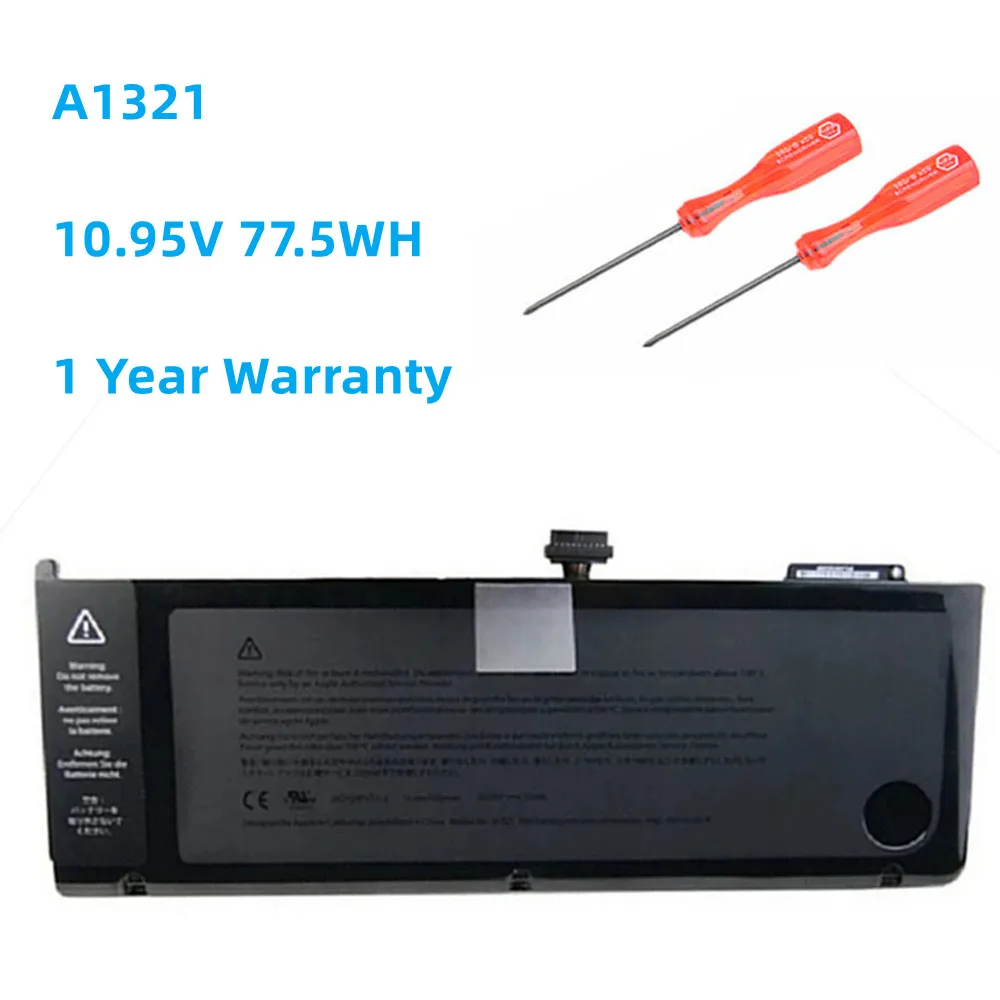 

A1321 10.95V 77.5WH Battery for Apple MacBook Pro 15" A1286 2009 2010 Version 020-6380-A MC118LL/A MC372 MC371 MB985 MB986LL/A