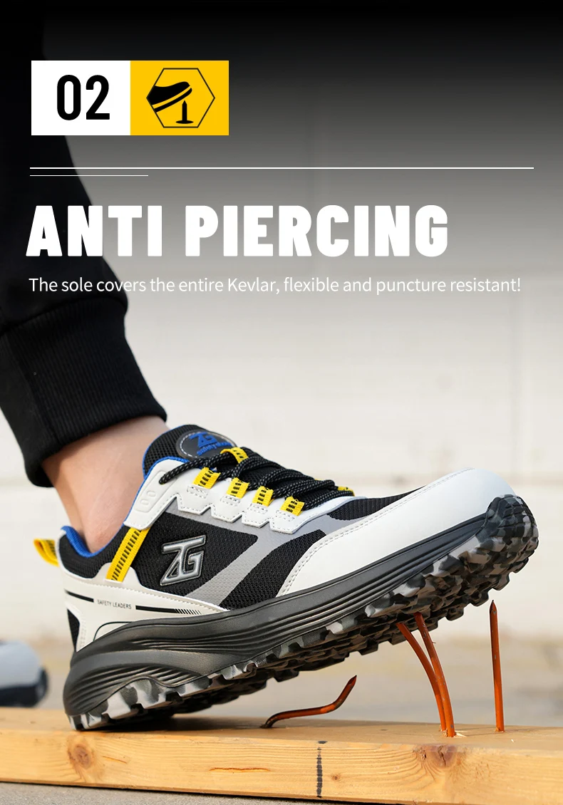 High-quality Work Sneakers For Men Safety Shoes European Standards Protective Shoes Puncture-Proof Steel Toe Shoes Work Boots