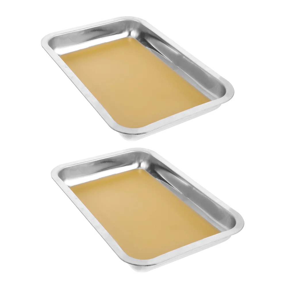 

2Pcs Dissection Tray Stainless Steel 31x21cm Wax-Lined Pan Non-Slip Surface for Biology Labs Anatomy Studies Classroom Research