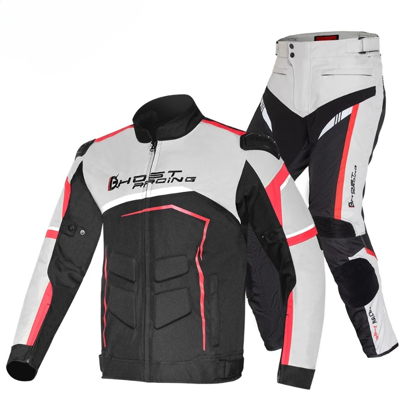 

Men's motorcycle riding suit set for winter, windproof, warm, waterproof racing suit, leisure riding jacket.