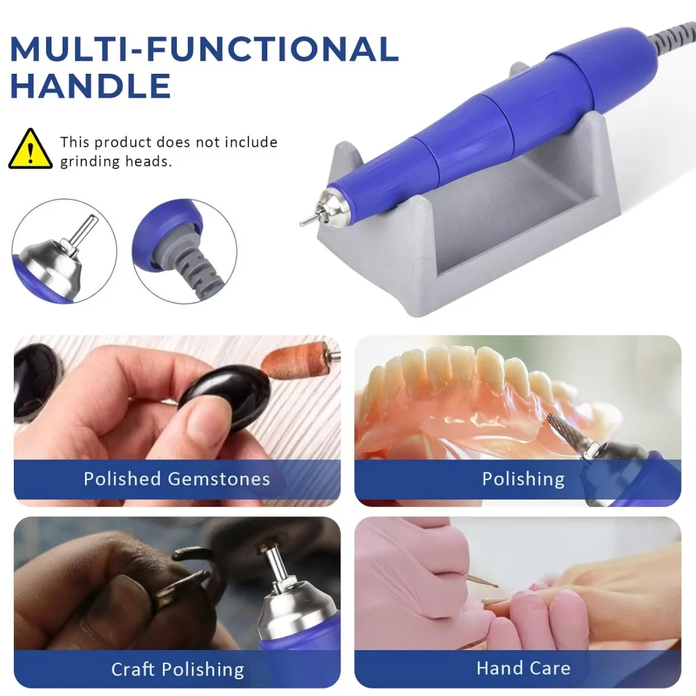 Ponceuse à ongles électrique 65 W de haute qualité, puissante, 210 W, appareil de manucure et pédicure, 40 K, 105 L, poignée de polissage, fraise, lime à ongles