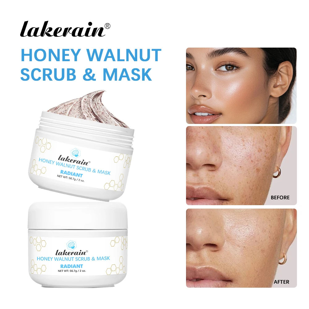 Exfoliante y mascarilla Facial, hidratante, nutritivo, cuidado de la piel, exfoliante Facial para crema Facial de miel y nueces, exfoliantes faciales, cuidado de la piel