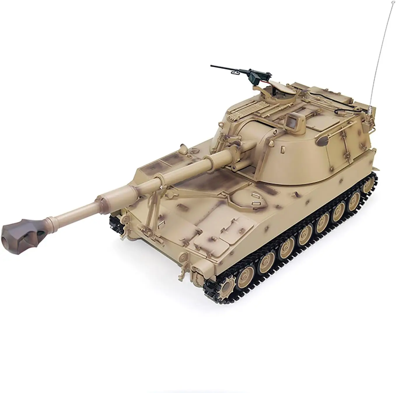 Tanque de obús autopropulsado con control remoto, modelo de tanque de camuflaje del desierto M109A2, 46CM, 1:16, tamaño completo, mo