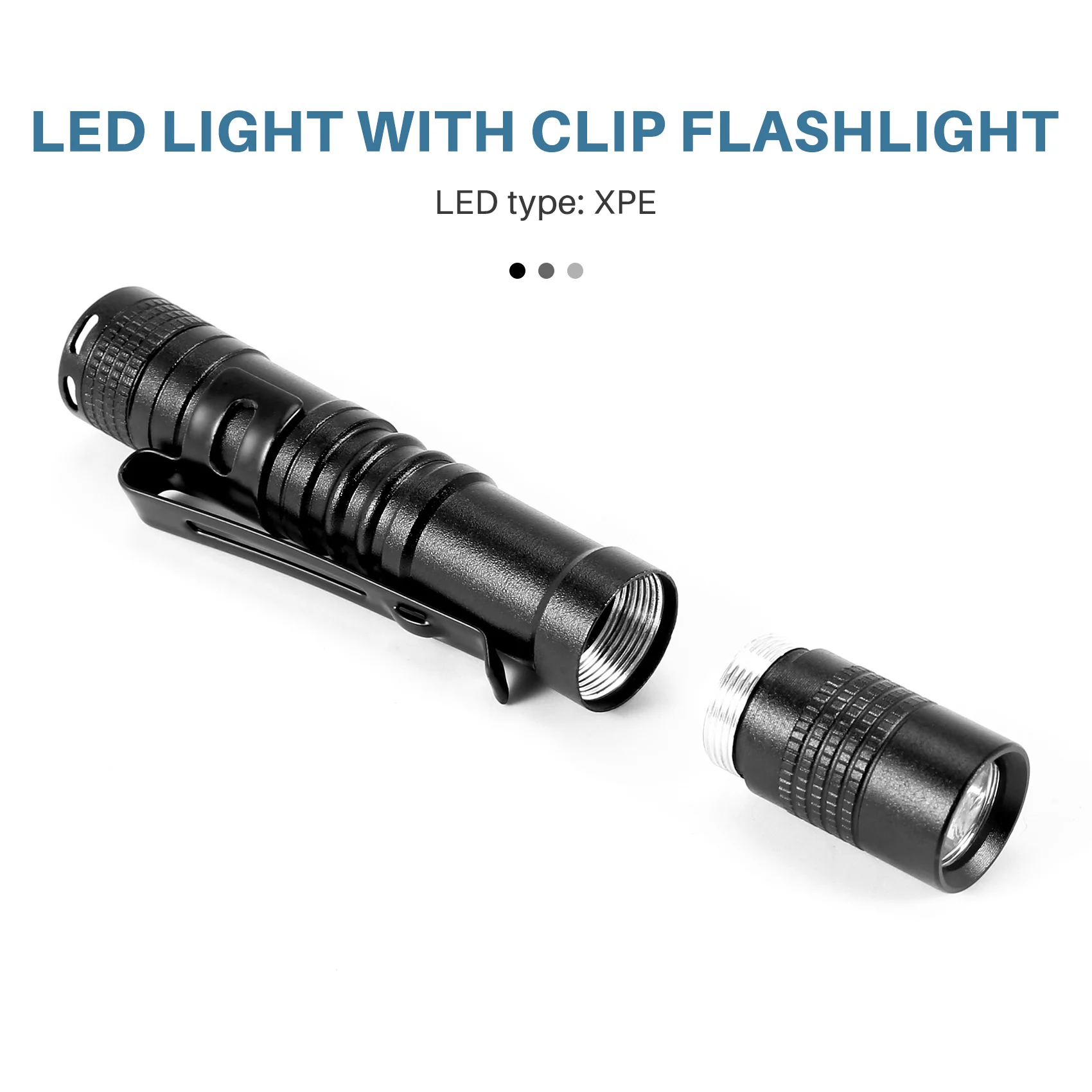 ABZV-Flashlight pen torch Super Small Mini AAA XPE-R3 LED Lamp Belt Clip Light Pocket torch with holster