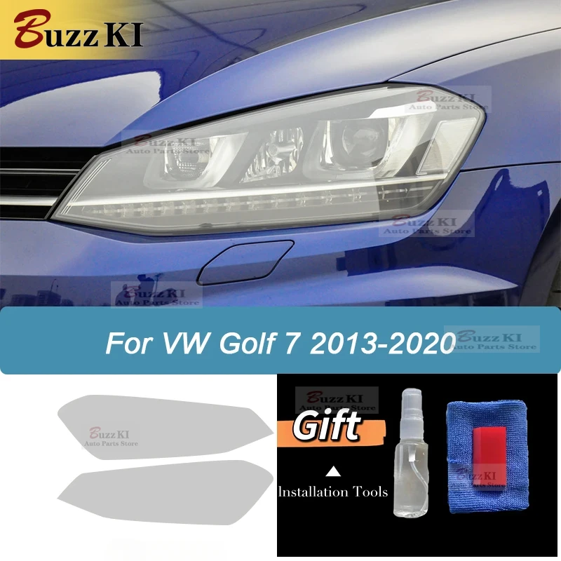 For Volkswagen VW Golf 7 2012-2020 Car Headlight Protective Anti-scratch Film Taillight Smoked Black Transparent TPU Sticker