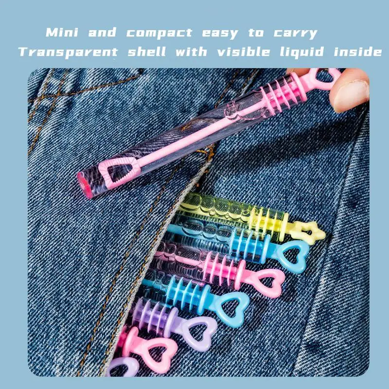 Jouet de soufflage de bulles pour enfants, Mini Compact et Portable d'été, petit Tube à essai de 10CM, bâton de bulle avec eau à bulles