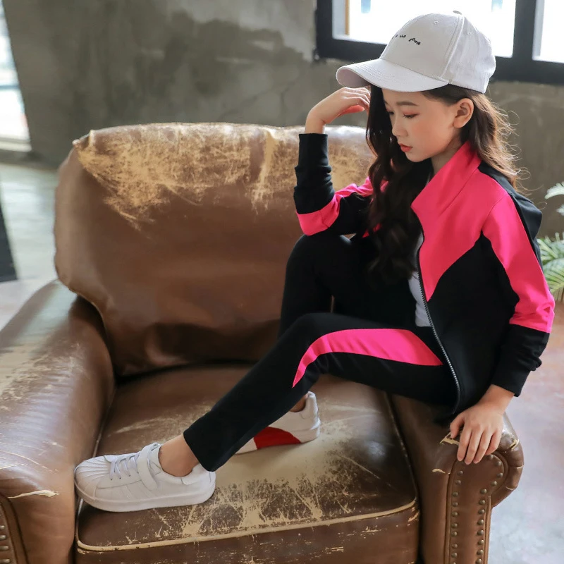 Girls Clothing Set Children 2023 Spring Autumn Sports Suit Long Sleeve Girls Tracksuits for Kids Clothes 4 6 8 10 12 13 Years