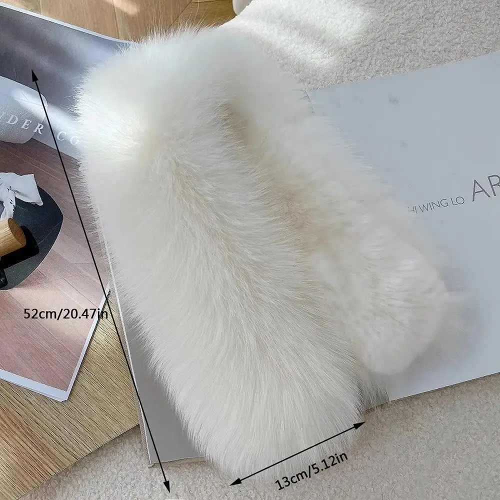 الفاخرة رقيق الثعلب الفراء وشاح للنساء الشتاء أنيقة سميكة لينة الرقبة أدفأ بلون في الهواء الطلق مقاومة البرد الحرارية منديل #6