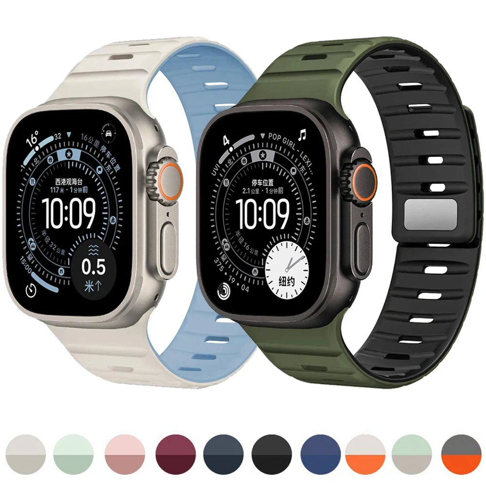 Weiches Silikonarmband für Apple Watch Band 46 mm 45 mm 44 mm 42 mm 40 41 mm Ultra 3 2 49 mm Armband iWatch 11 10 9 8 7 6 5 4 SE Correa