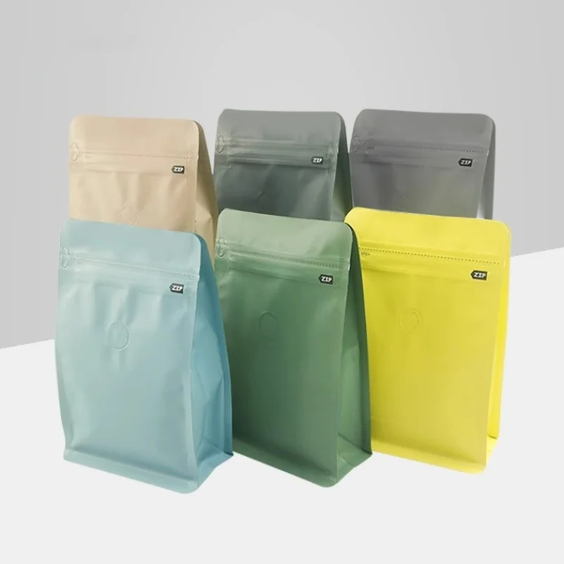 StoBag 20pcs Color Matte Coffee Beans Bag Packaging with Valve Aluminum Foil Sealed for Powder Nuts Storage Reusable Pouches