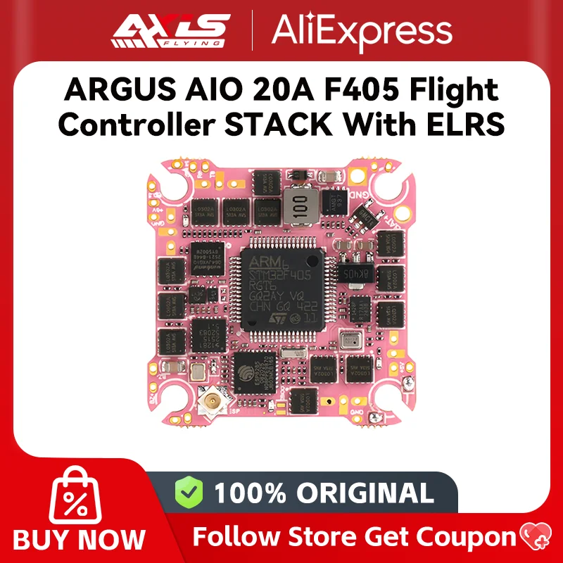 Axisflying ARGUS 20A F405 AIO con ELRS integrado ICM42688 Apto para Dron FPV de 2.5 pulgadas ExpressLRS 2.4GHz