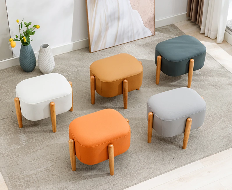 Nordic luxury shoe changing stools, household doorstep shoes, small stools, coffee tables, low stools, fabric sofas, footrest