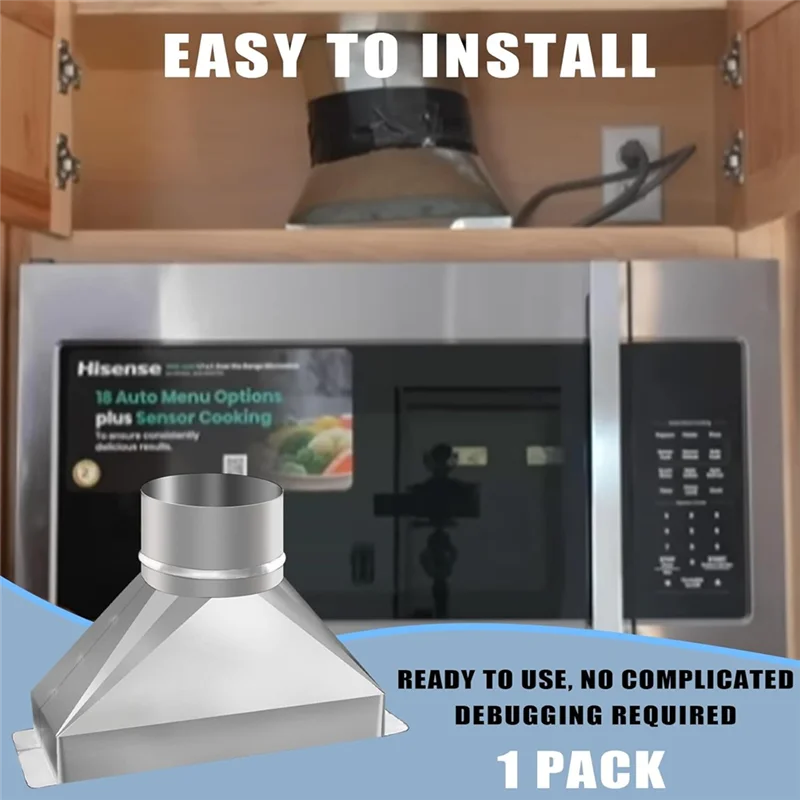HRBAJ-4 "diâmetro x 10" comprimento kit de ventilação de microondas com 3-1/4 "de aço galvanizado retangular para transição de duto redondo para conexão du