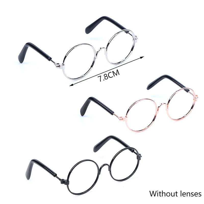 DIY Doll Dressing Accessories High Quality 20cm EXO Dolls Glasses 3 Color Round Frame Lensless Eyewear Toy Miniature Eyeglasses