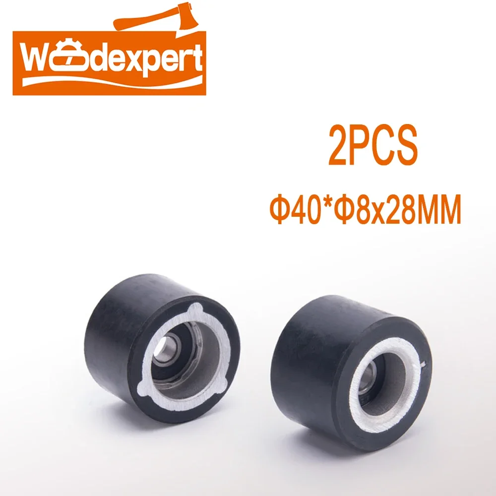 CNC Rubber Pressure Wheel 40x8x28mm Hold Down Roller for Woodworking 5/6 Sides Drilling Machine 2pcs