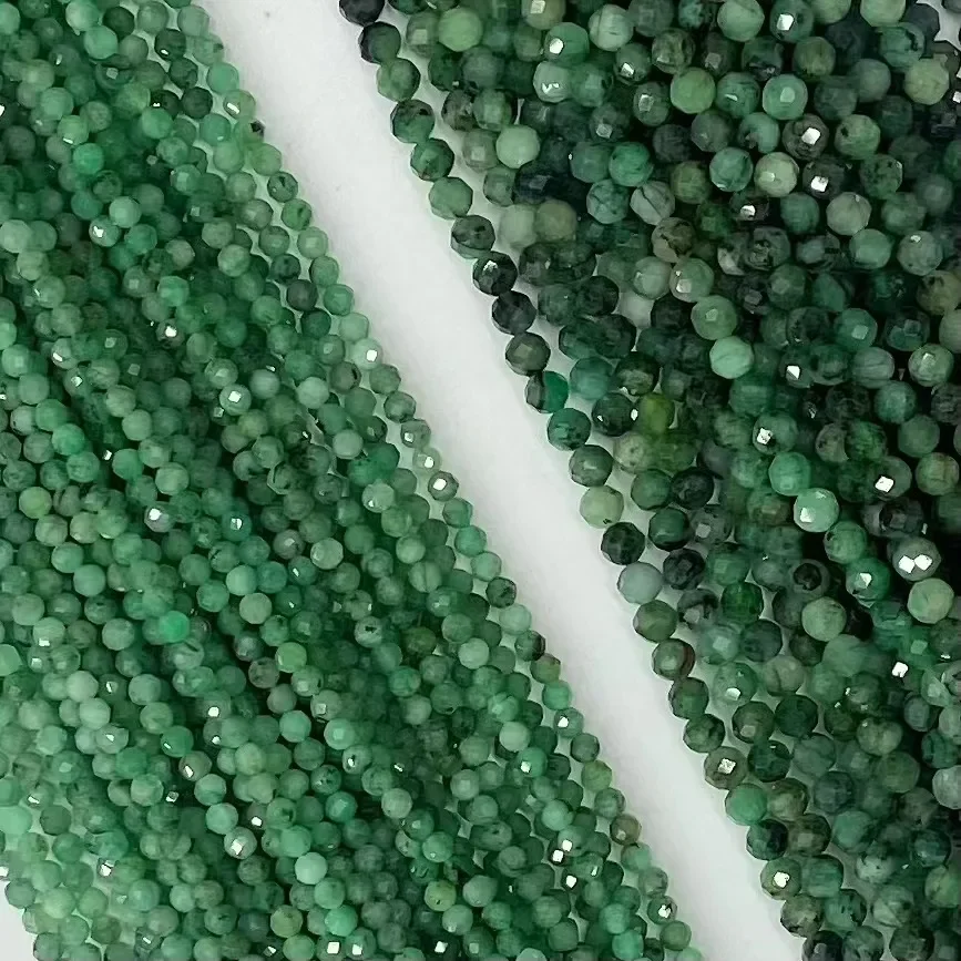 Natural Emerald Loose Beads for Women Jewelry Making DIY Bracelet Necklace 38cm Accessories Manufacturer Wholesale