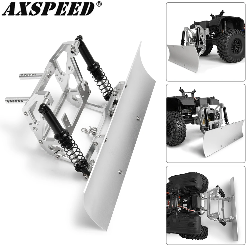 AXSPEED Metal Snow Plow Snow Sand Shovel Tools for TRX4 TRX6 Axial SCX10 II 90046 90047 90028 90027 1/10 RC Crawler Car