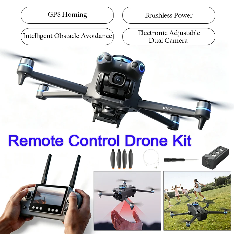 GT60 Foldable GPS Drone with HD 4.3-inch Large-screen Remote Control 5G Optical Flow Brushless Intelligent Airdrop Obstacle