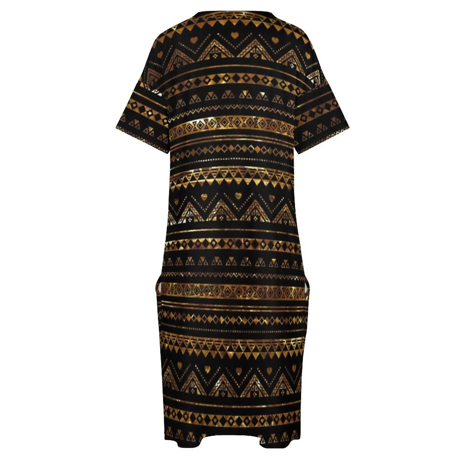 Aztec Zwart Klatergoud Losse Zak Jurk Jurk Voor Zwangere Vrouwen Jurken Voor Prom