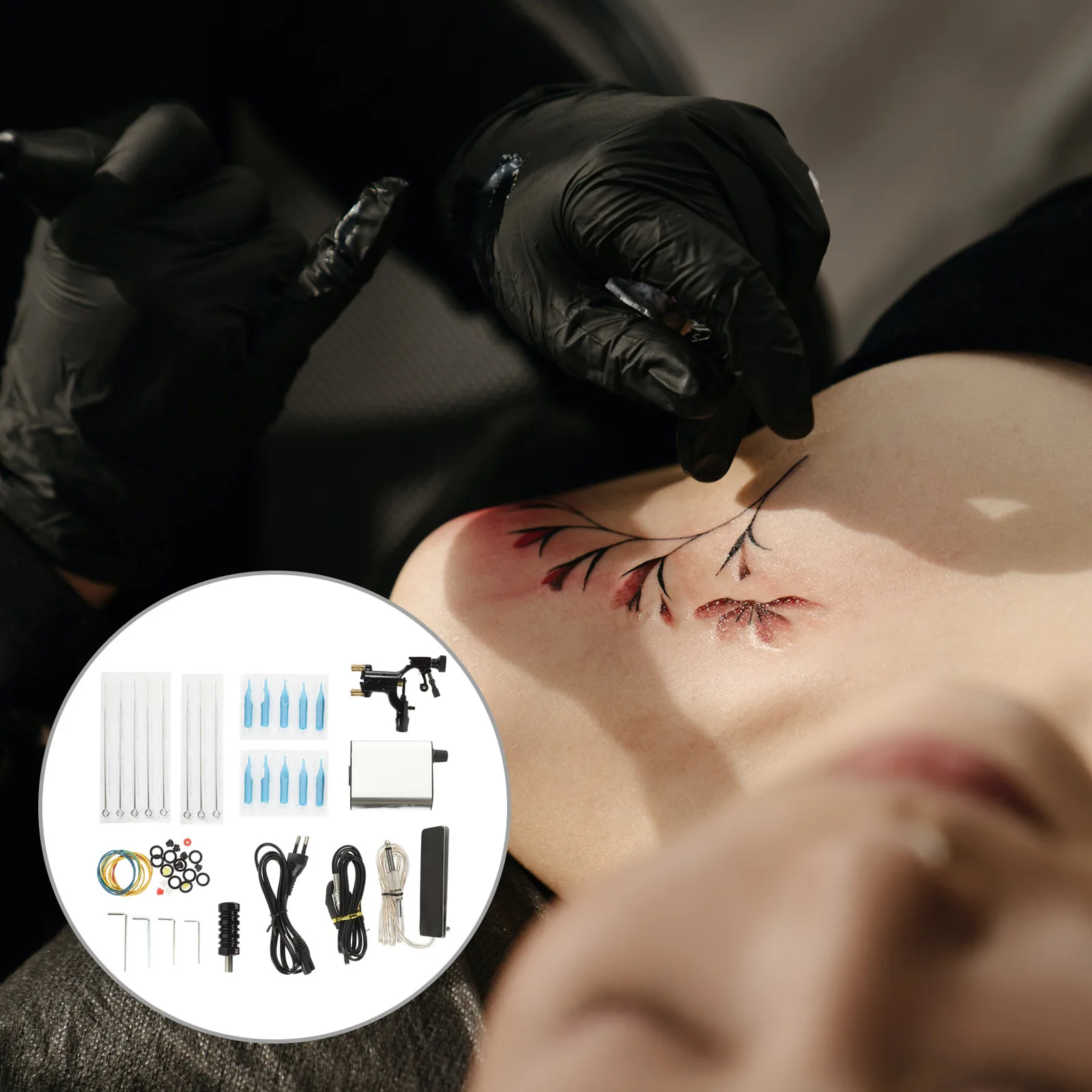 

1 Set Rotary Tattoo Machine Kit Portable Lightweight Professional Tattoo Motor Cartridge Stable Output Durable