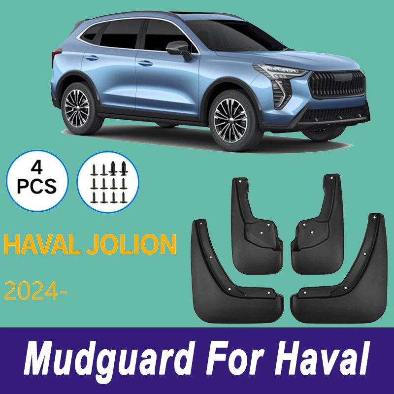 

For Haval Jolion 2024 Automotive Tire Mudguard Waterproof Prevent Mud Splashing Car Mud Flaps Fender Trim 4pcs Accessories