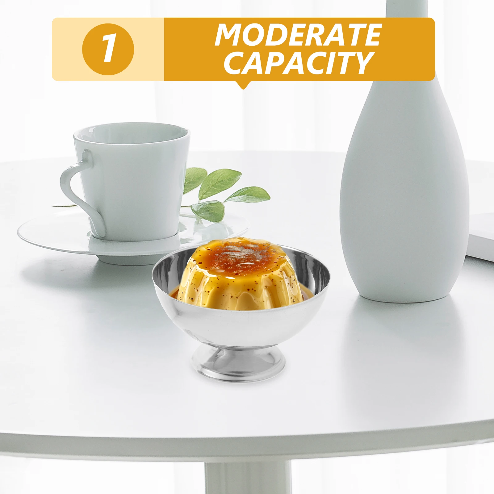 

1 set 1 Set Stainless Steel Dessert Bowl Ice Cream Cup Pudding Holder Reusable Appetizer Candy Serving Bowl For Party Home