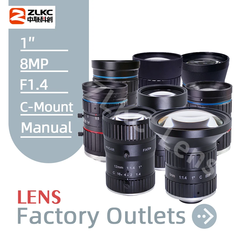 

8MP ITS CCTV Lens 8mm 12mm 16mm 20mm 25mm 35mm 50mm 70mm Fixed Focal Legth Lenses Manual Iris For HD Surveillance Camera C-Mount