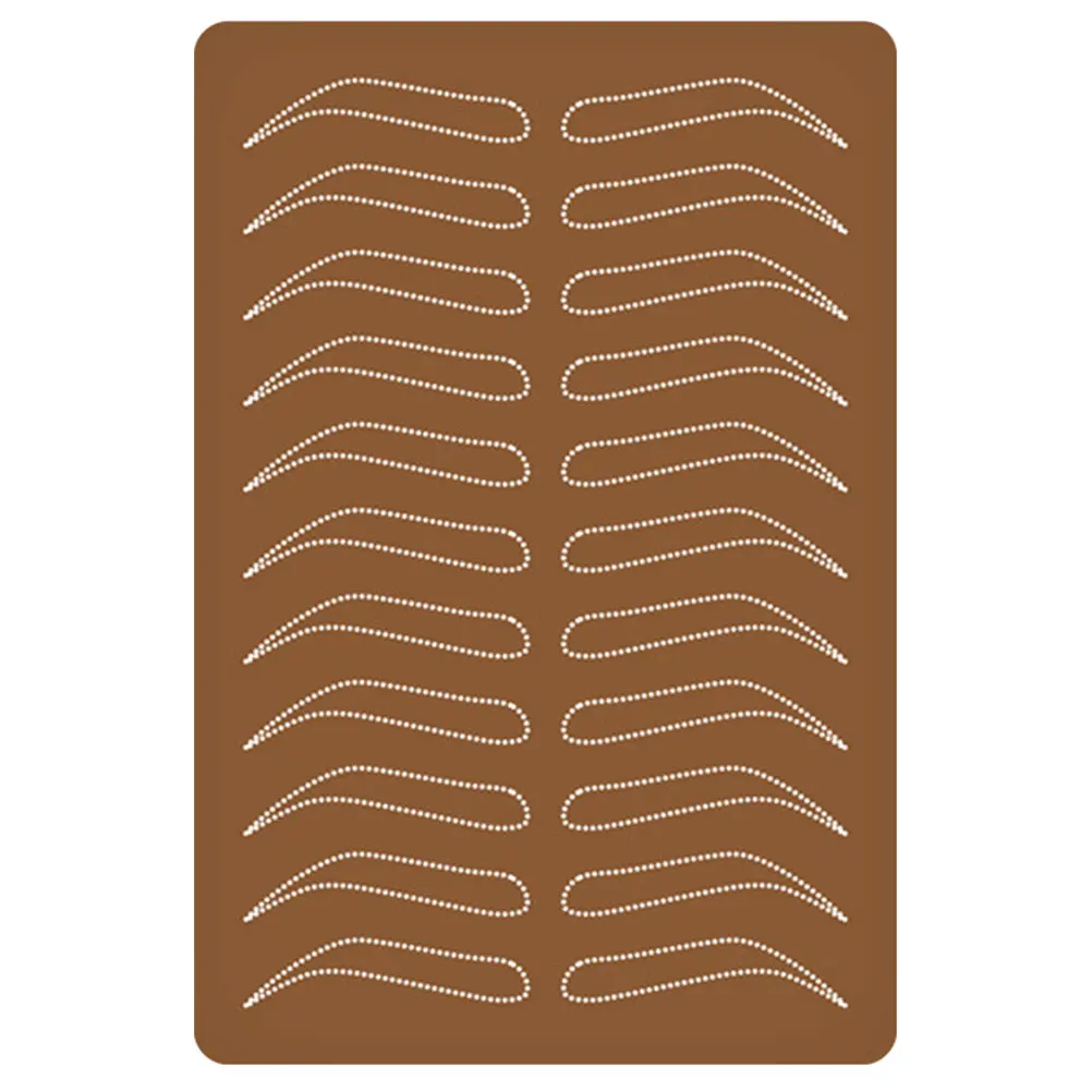 

Silicone Makeup Skin Eyebrow Lip Tattoo Boards Brown Silica Gel Eyebrows Thick Practice Sheets Portable Microblading