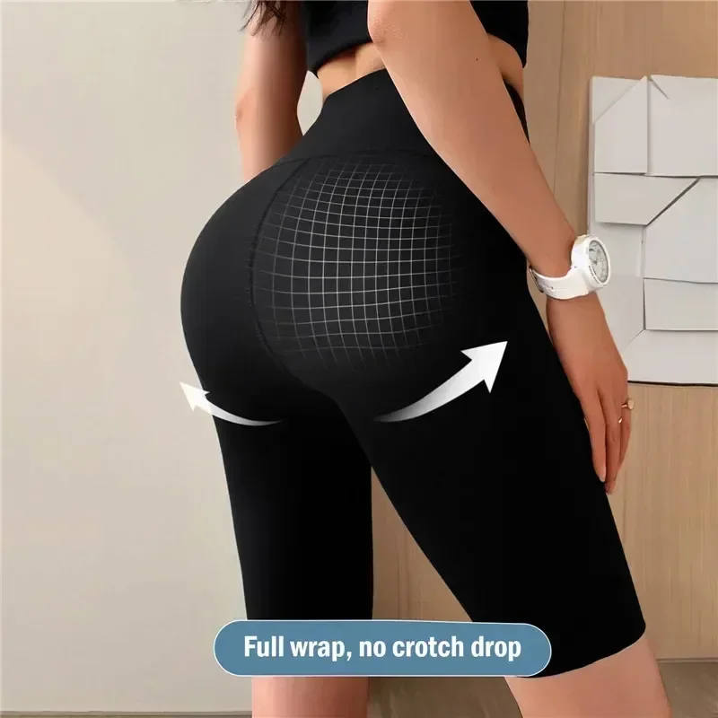 M-XL pantalones cortos deportivos para mujer, nuevos pantalones cortos para ciclismo, trotar, Fitness, cintura alta, Pues cortos image 3