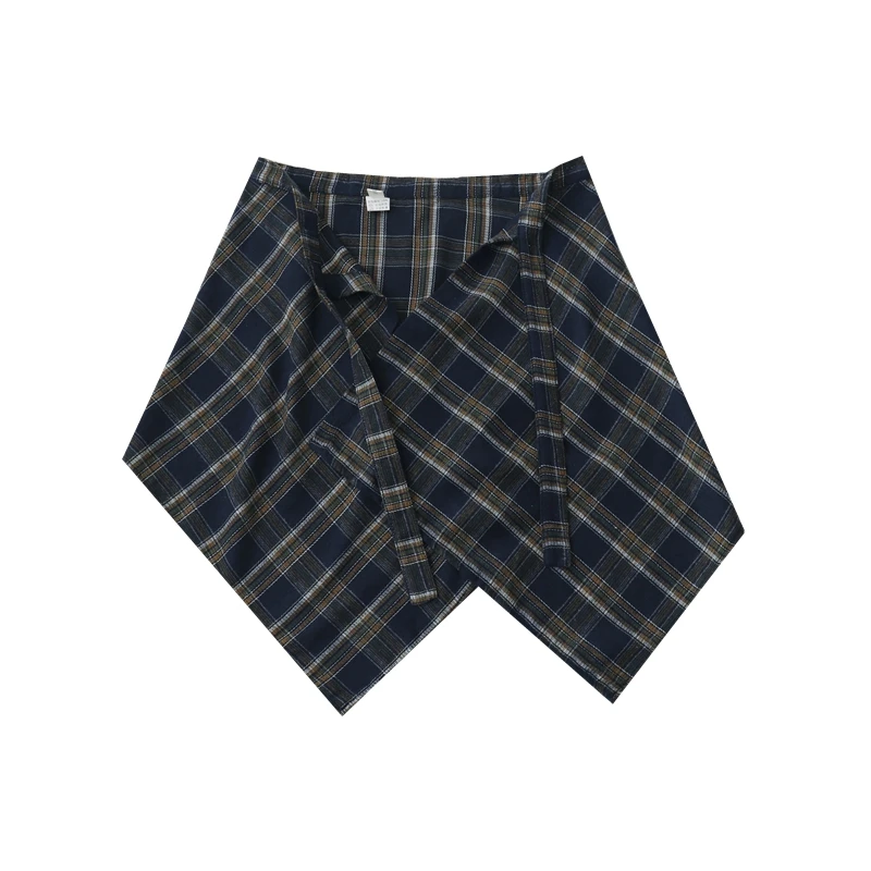 

Versatile Layering Skirt Women Lace Grid Irregular Fart Curtain Waist Cinching Tie Design Skirt Curtain