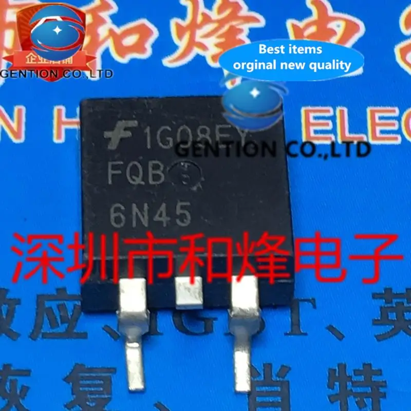 

10 шт. FQB6N45 TO-263 6,2 А 450 В в наличии 100% новые и оригинальные