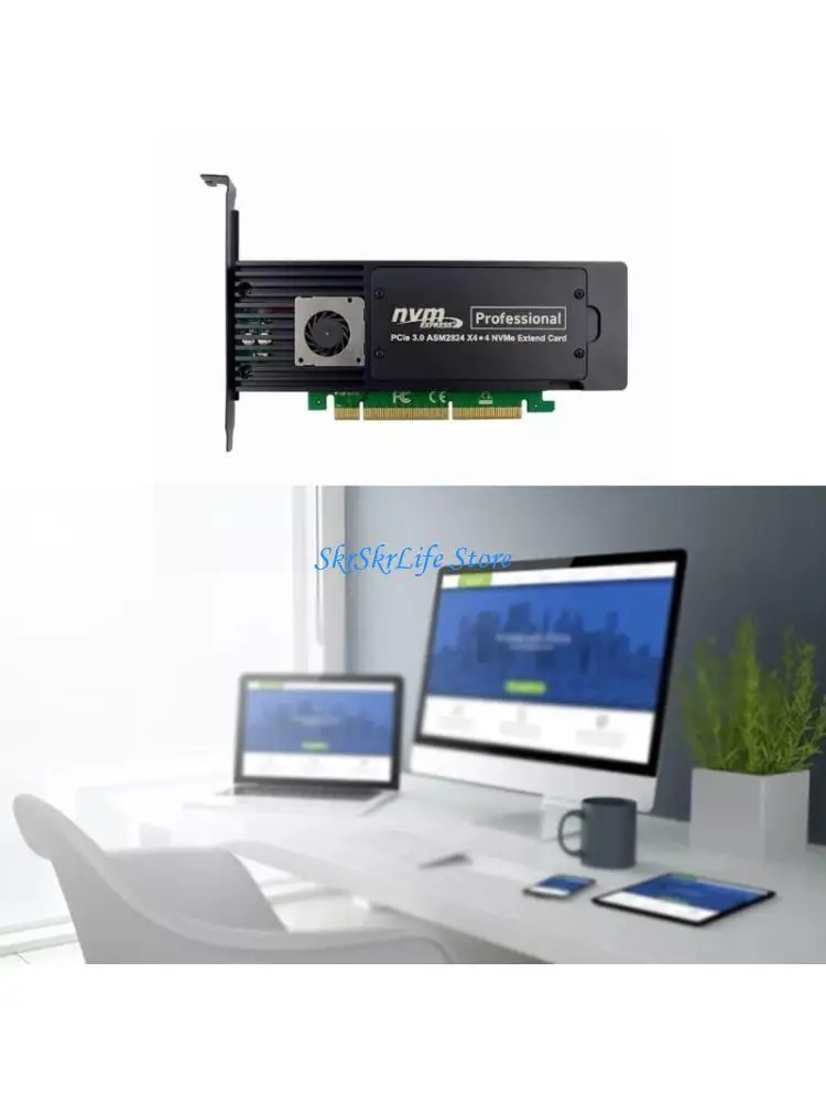 

E65E 4 Ports ASM2824 PCI-E X16 Адаптерная карта 4-канальная карта NVME SSD Card Card Card Card Card Heress