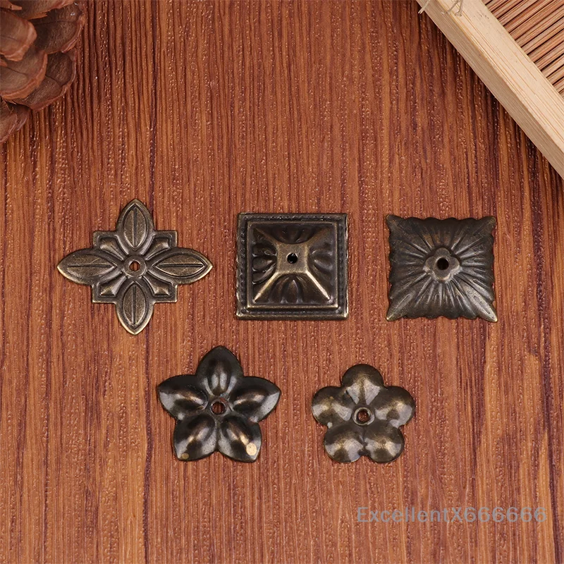 Wooden Box, Jewelry Chest, Wine Case Corner Hardware - 10Pcs Antique Brass Upholstery Decor.
