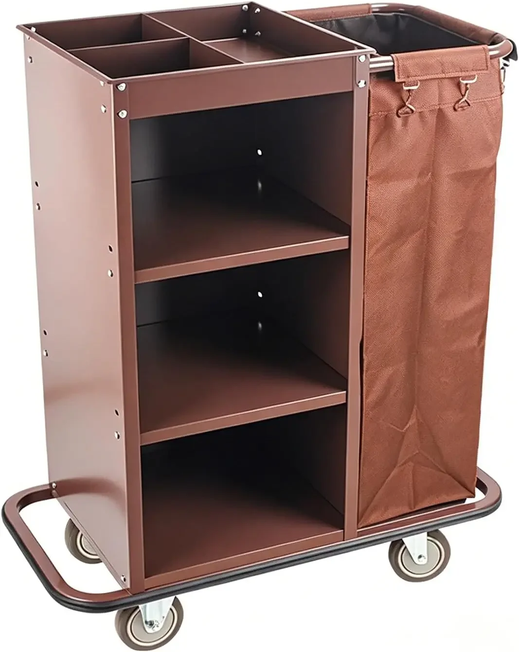 Hotel Housekeeping Trolley Three Tier Rolling Cart Cleaning Linen Storage Car Hotel Spa Guestroom Utility Organizer Service Cart