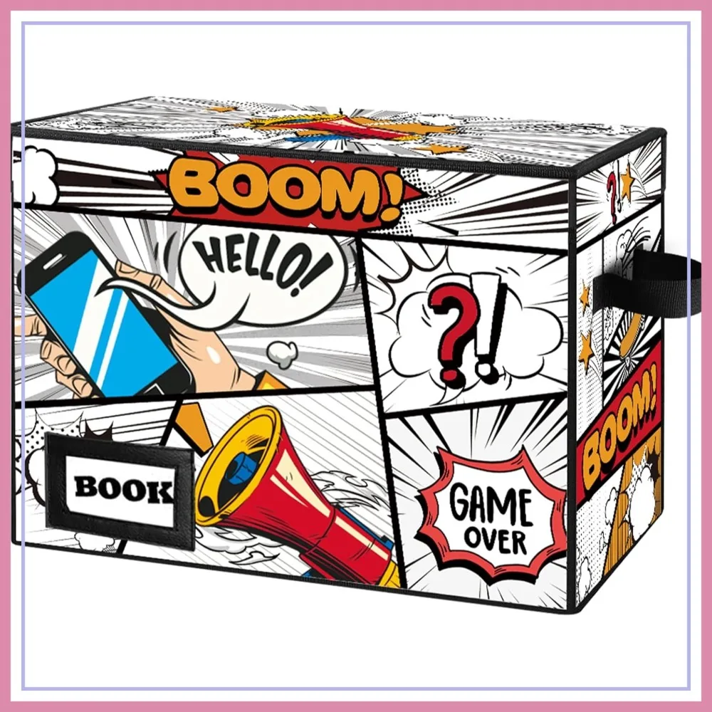 

Comic Book Storage Boxes, 15.8"x7.8"x11.8" Collapsible Protector Organizer, Holds 160-180 Comics, Heavy Duty Bin