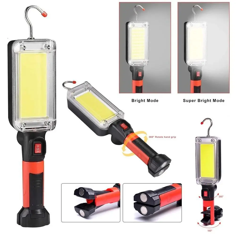 Portable Waterproof LED Work Light USB Rechargeable With Hook Rechargeable Lamp High Power LED Flashlight Camping Lights