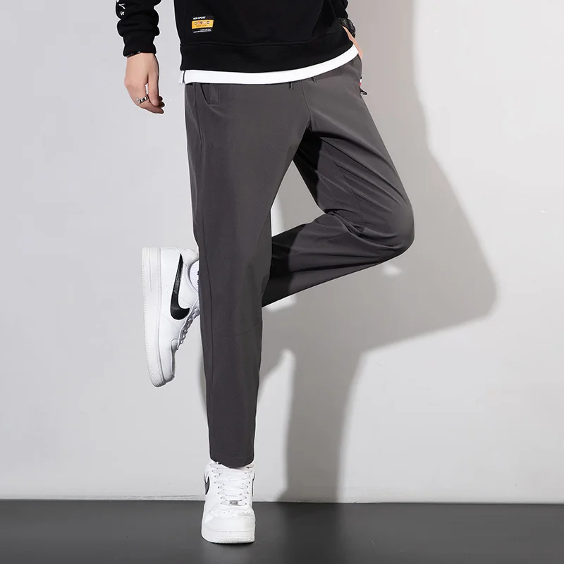Thin Trousers Men Pants 2025 Summer New Black Navy Thin Business Casual Pants Outdoor Elastic Breathable Straight Leg Sweatpants