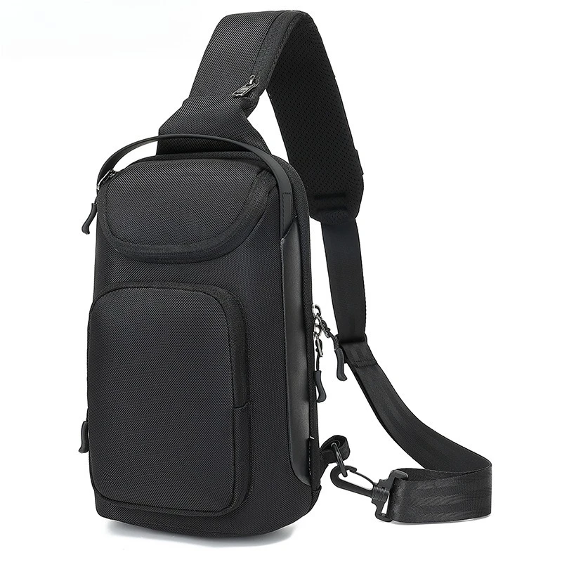 New Men Chest Bag Crossbody Shoulder Bag 10.6inch Large Capacity Sports Outdoor Running Lightweight Trendy Bag