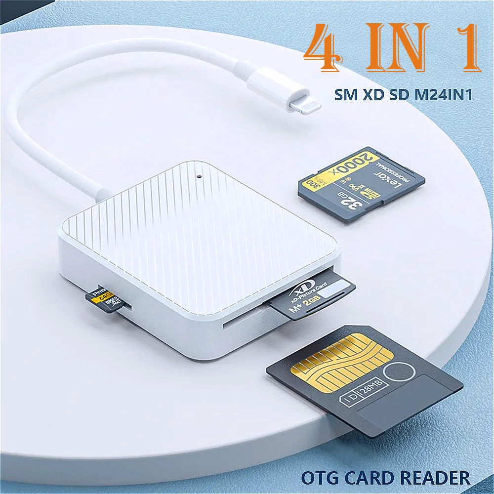 

4 in 1 Memory Card Reader Adapter Lightning Type C Smart Media OTG SD M2 SM XD Card Reader For Andriod Mobile Phone Accessories