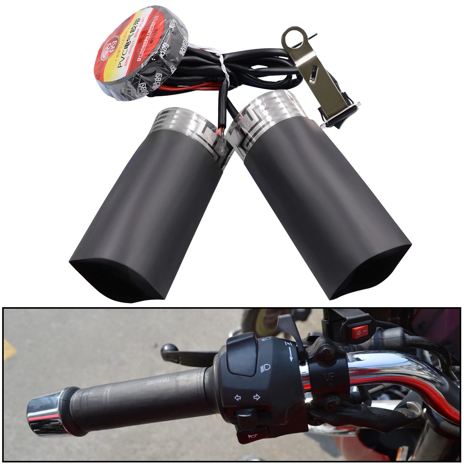 22mm Motorcycle Hand Heated Grips Electric Heated Grip Cover Anti Slip Fast Heating Kit Temperature Hot Handlebar