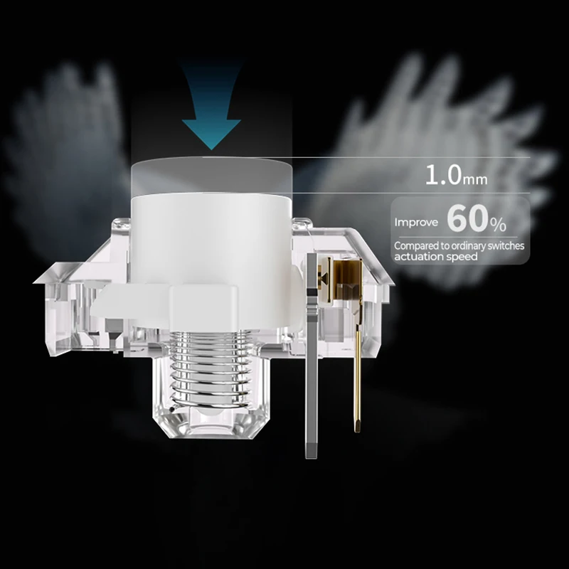 Przełącznik Kailh Choc White Owl Mini V2 Niskoprofilowy Tactile Saker Switch V2 45g do Klawiatury Mechanicznej Gamingowej 50M POM PC 1.8mm — zdjęcie produktu 5
