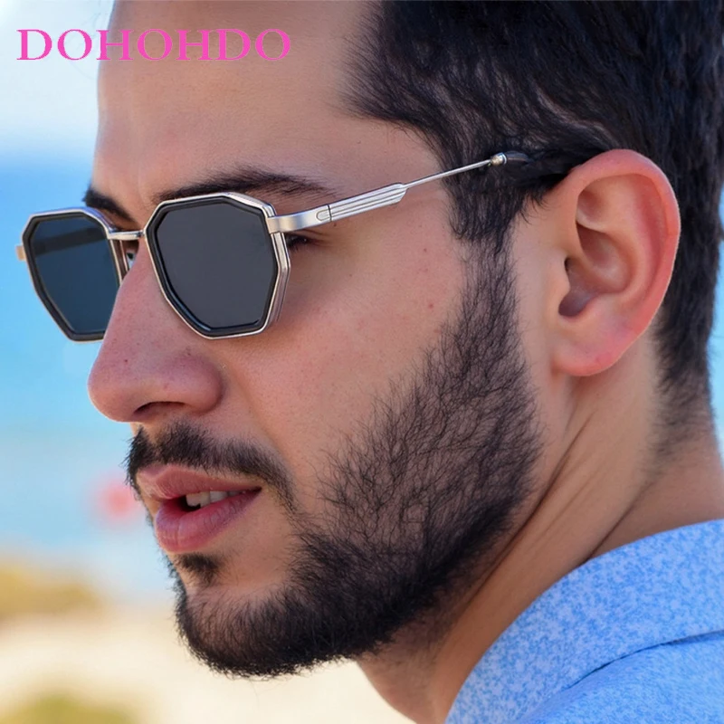 

Popular Metal Leg Polygonal Women Sunglass Luxury Designer Small Frame Sunglass Men Outdoor Travel Fishing Eyewear Female UV400
