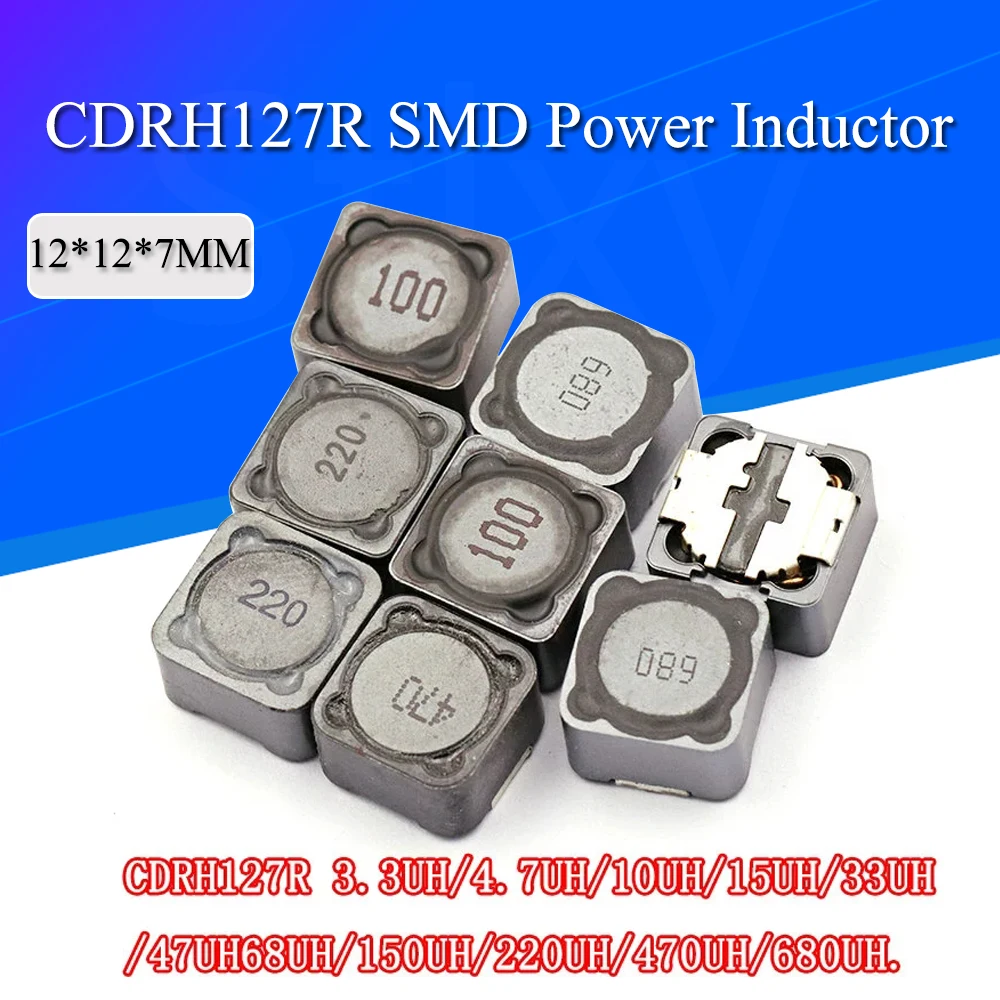 5 sztuk 12*12*7mm indukcyjność mocy CD127R ekranowana cewka indukcyjna SMD cewka mocy 4.7UH 6.8UH 10UH 15UH 22UH 33UH 47UH 68UH 100UH
