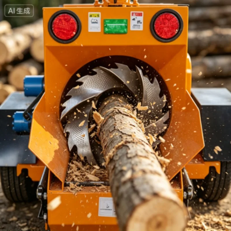 Compact WC-8 Wood Chipper | PTO Gearbox Driven 3 Point Hitch for Mini Tractors & Home Use Garden Waste