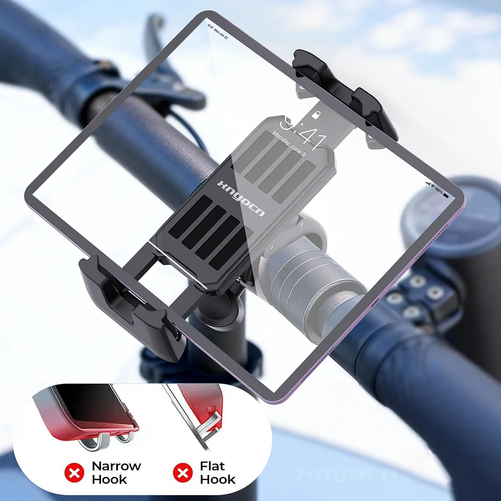 Gym Treadmill Exercise Bike Handlebar Clip Mount Stand for Tablet Mobile Phone Bracket for IPad for IPhone 4 To 14 Inch Devices