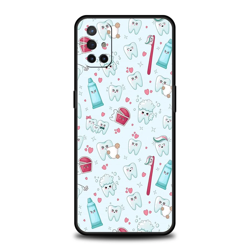 Dentist Tooth Pattern Silicone Case For Oneplus 10 Nord N100 N200 N10 2 CE Z 7 8 9 9RT 10R 9R 7T 8T Pro 5G Shockproof Shell Capa